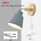 Minimalist Wooden Bedside Wall Lamp