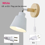 Minimalist Wooden Bedside Wall Lamp