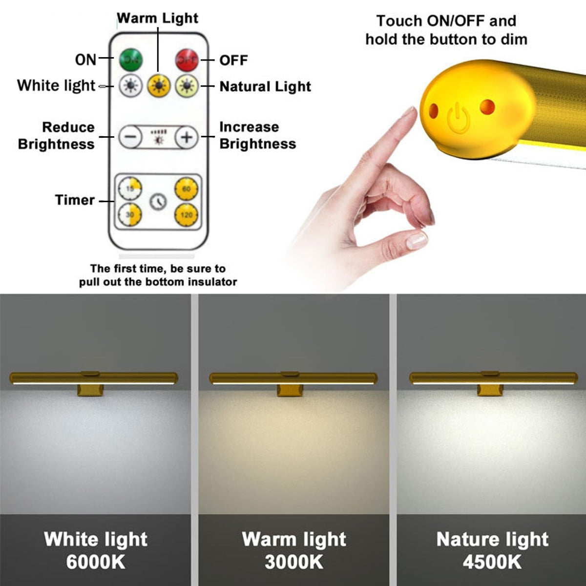 Rechargeable Magnetic Mirror Light
