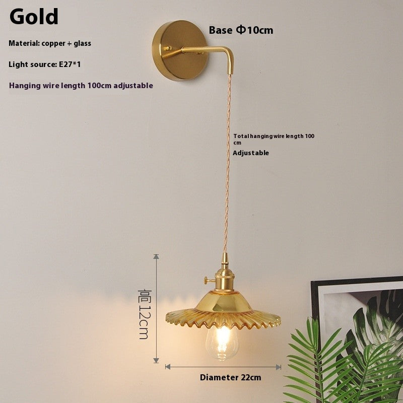 Retro Brass Lotus Wall Lamp