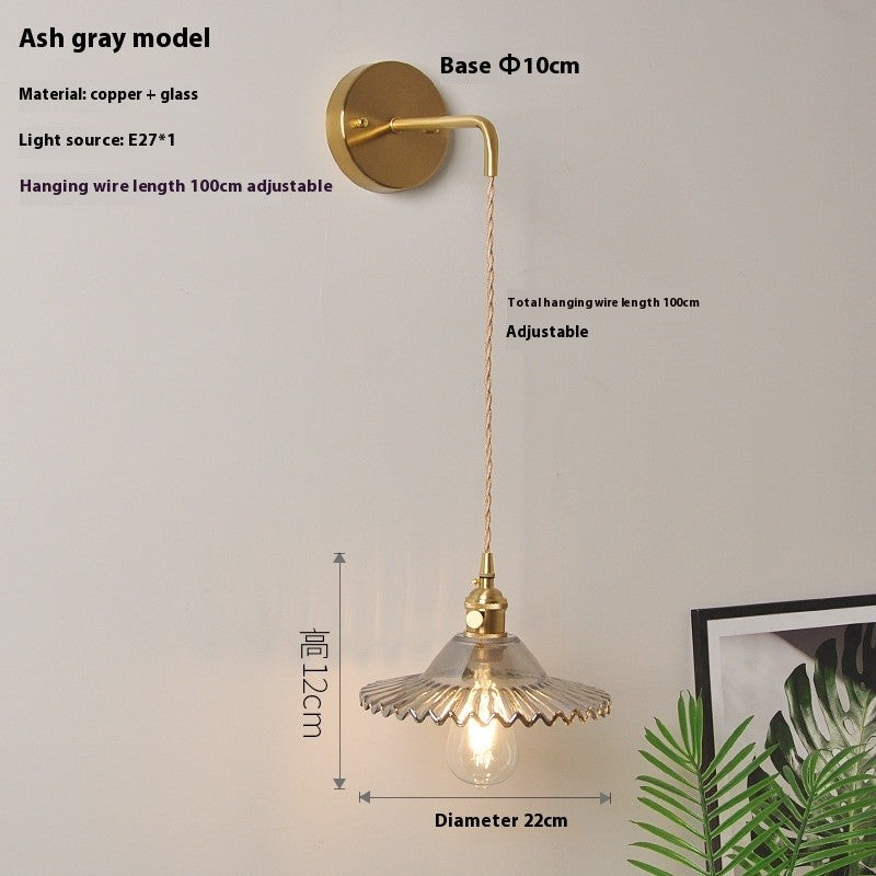 Retro Brass Lotus Wall Lamp