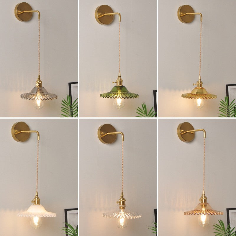 Retro Brass Lotus Wall Lamp
