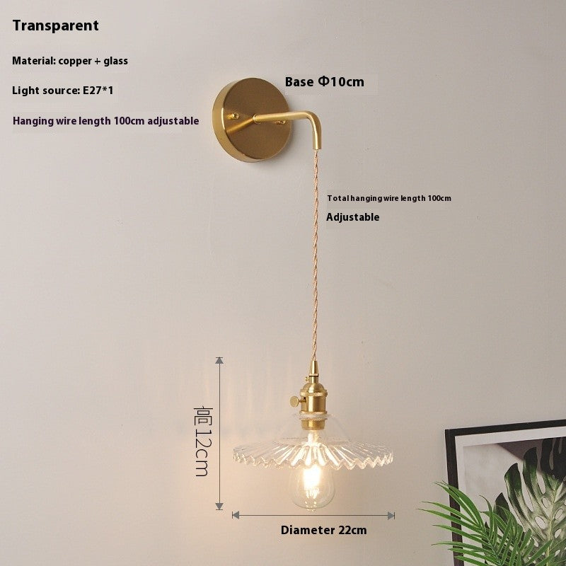 Retro Brass Lotus Wall Lamp