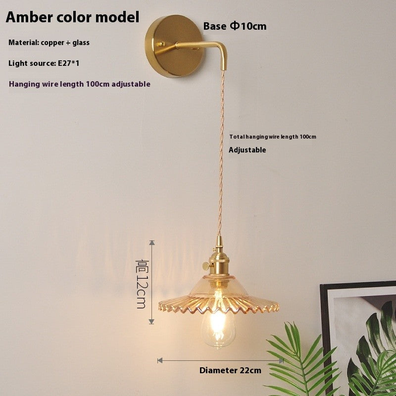 Retro Brass Lotus Wall Lamp