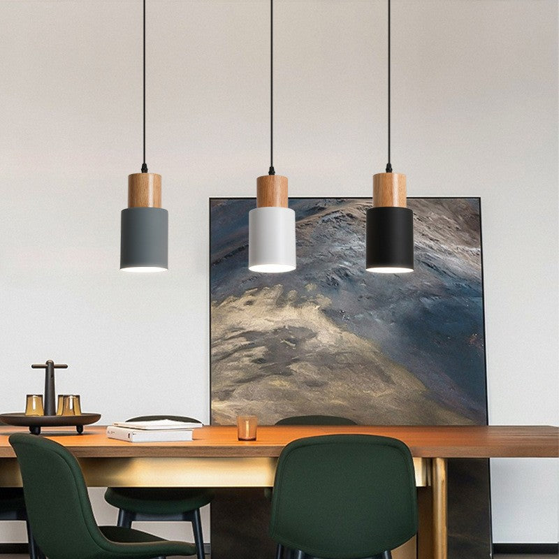 Simple Macaron Wood Pendant Light